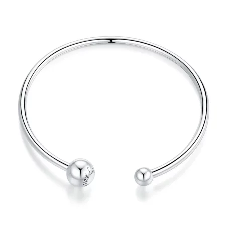 Pandora Style Silver Simple Stretch Open Bangle - SCB198 Pandora Style Silver Simple Stretch Open Bangle - SCB198