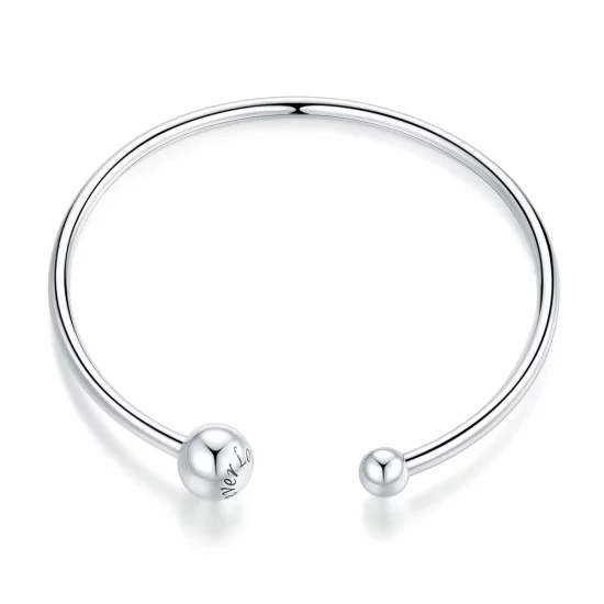 Pandora Style Silver Simple Stretch Open Bangle - SCB198