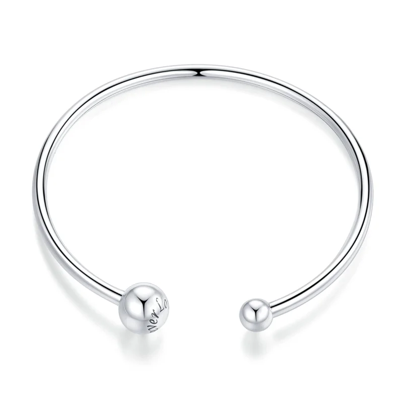 (image for) Pandora Style Silver Simple Stretch Open Bangle - SCB198 - Product Image