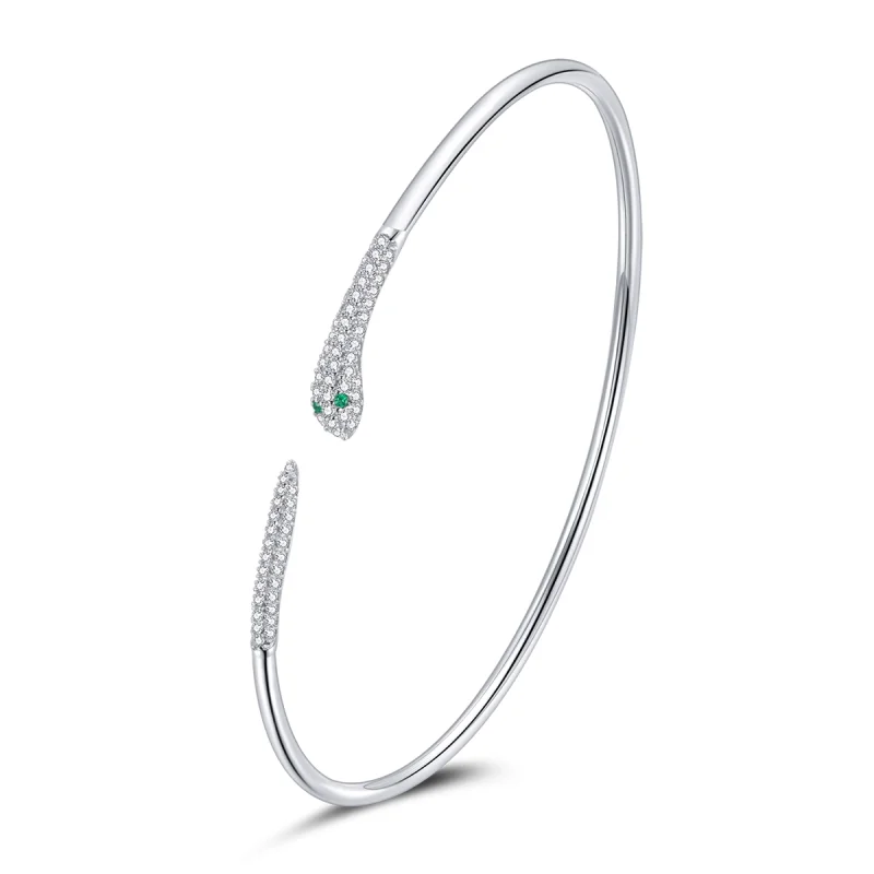 (image for) Pandora Style Silver Snake Open Bangle - SCB206 - Product Image