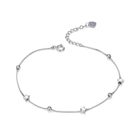 Pandora Style Silver Star Chain Slider Bracelet - SCB171