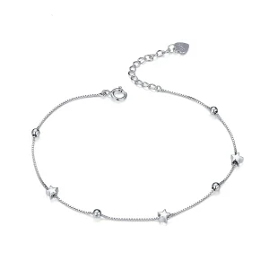 (image for) Pandora Style Silver Star Chain Slider Bracelet - SCB171