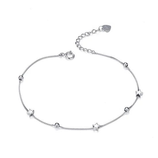 Pandora Style Silver Star Chain Slider Bracelet - SCB171