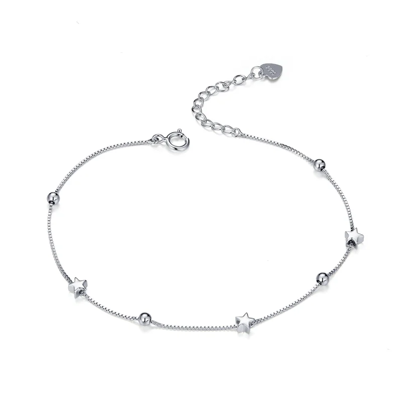 (image for) Pandora Style Silver Star Chain Slider Bracelet - SCB171 - Product Image
