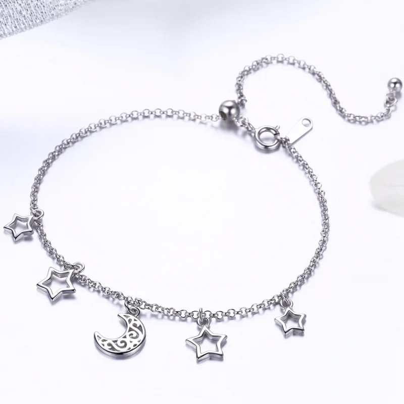 (image for) Pandora Style Silver Starry Sky Chain Slider Bracelet - SCB107 - View 3