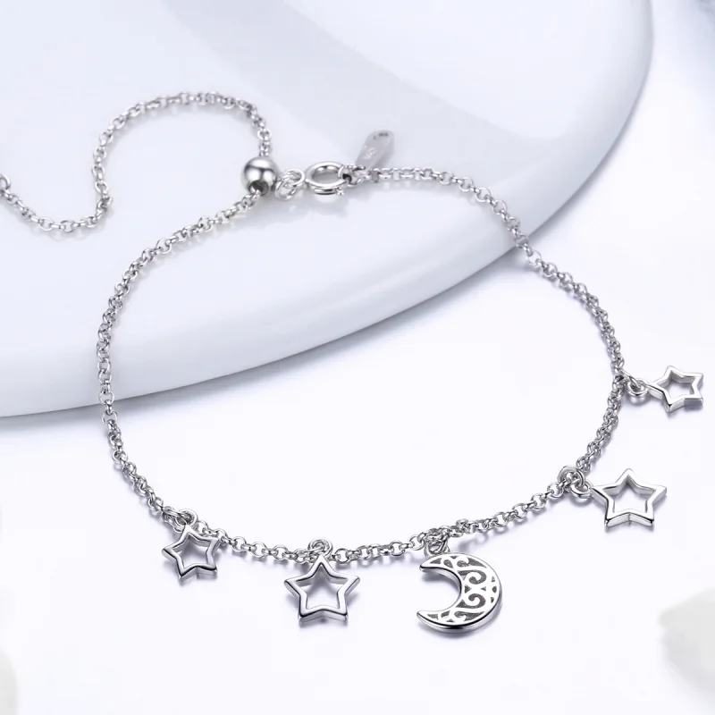 (image for) Pandora Style Silver Starry Sky Chain Slider Bracelet - SCB107 - View 6