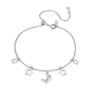 Pandora Style Silver Starry Sky Chain Slider Bracelet - SCB107 (image for) Pandora Style Silver Starry Sky Chain Slider Bracelet - SCB107