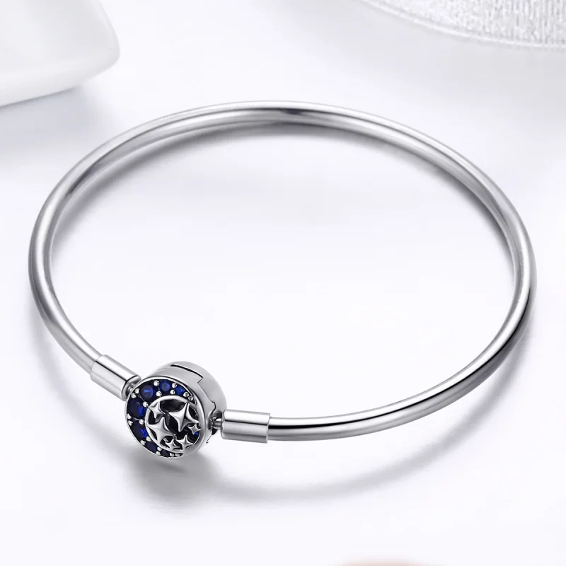 (image for) Pandora Style Silver Starry Sky Hard Bangle - SCB080 - View 5