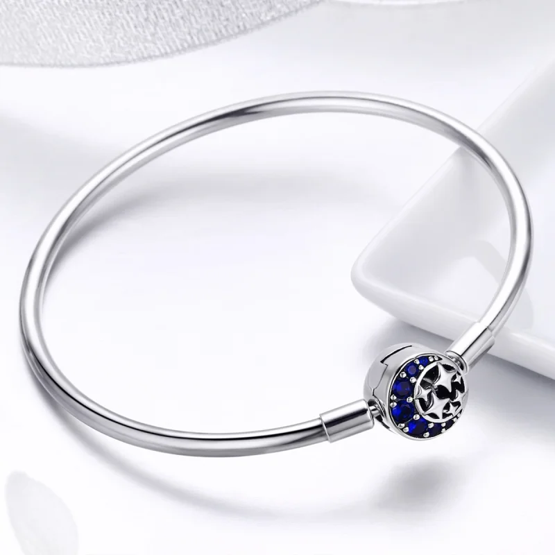 (image for) Pandora Style Silver Starry Sky Hard Bangle - SCB080 - View 6