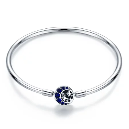 Pandora Style Silver Starry Sky Hard Bangle - SCB080
