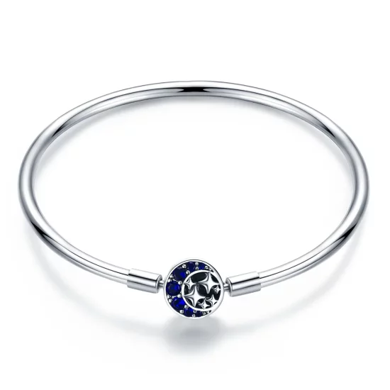 Pandora Style Silver Starry Sky Hard Bangle - SCB080