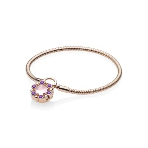 (image for) Heraldic Radiance Padlock Bracelet, PANDORA Rose™ & Pink & Purple Crystals - 587635NPM