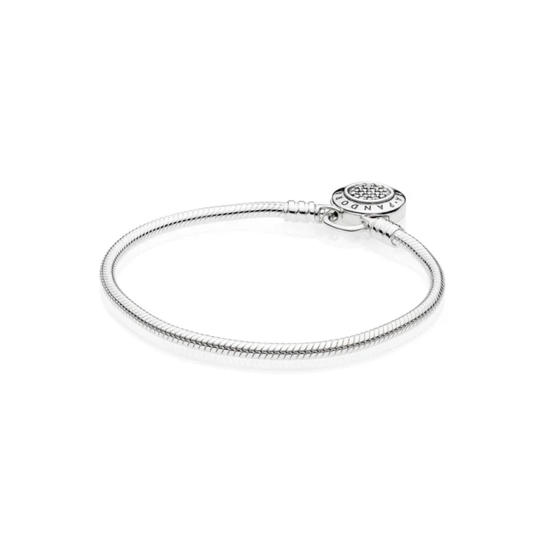 (image for) MOMENTS Smooth Bracelet with PANDORA Signature Padlock - 597092CZ - View 3