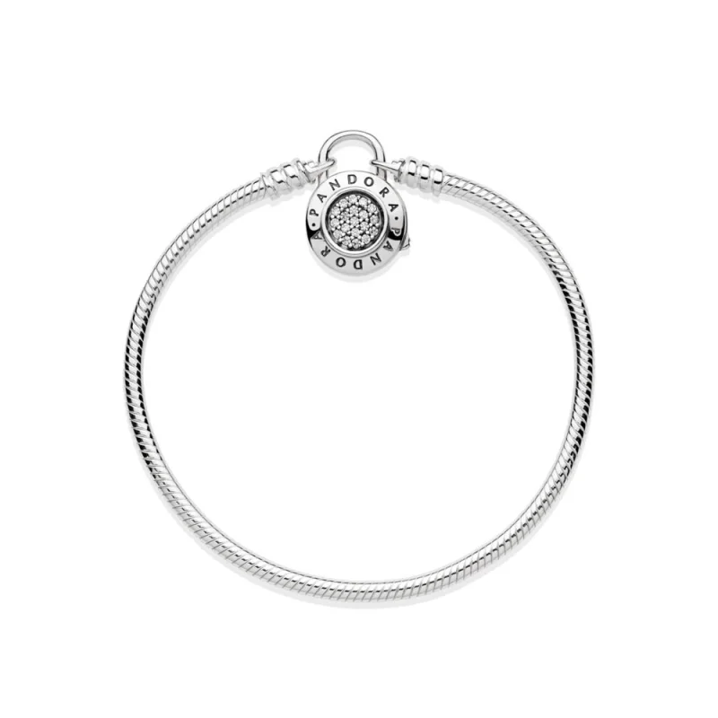 (image for) MOMENTS Smooth Bracelet with PANDORA Signature Padlock - 597092CZ - View 4