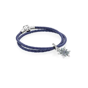 (image for) Pandora blue leather bracelet with snowflake - R900168