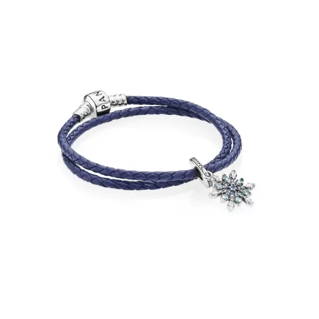 Pandora blue leather bracelet with snowflake - R900168