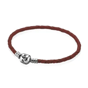 (image for) PANDORA Brown Single Leather Bracelet - 590705CRD-M
