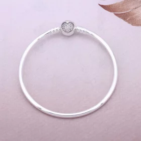 PANDORA Circle of Love, Pink Heart Cz Bangle - 590716PCZ PANDORA Circle of Love, Pink Heart Cz Bangle - 590716PCZ