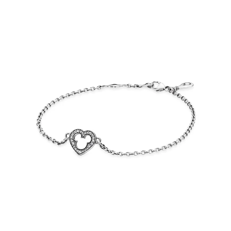 (image for) PANDORA Disney, Mickey Silhouette Bracelet, Clear CZ - 590512CZ - Product Image