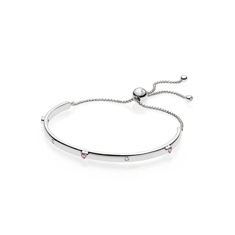 (image for) PANDORA Explosion of Love Bangle, Fancy Fuchsia Pink Clear CZ - 596585FPC - Product Image