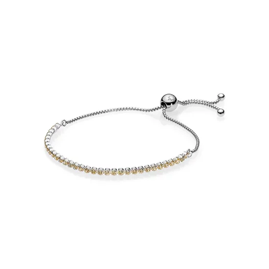 PANDORA Golden Sparkling Strand Bracelet, Golden-Colored CZ - 590524CCZ