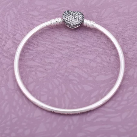 PANDORA Moments Always In My Heart Silver Bangle - 590722CZ