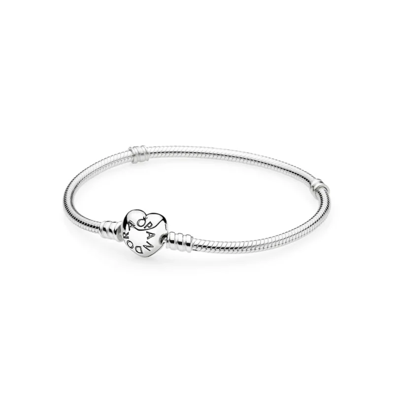 (image for) PANDORA Moments Silver Bracelet with Heart Clasp - 590719 - Product Image