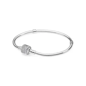 (image for) PANDORA Moments Silver Signature Clasp Bracelet - 590723CZ