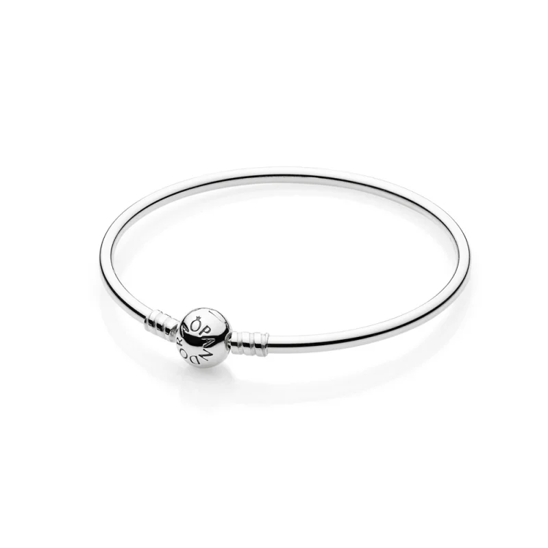 (image for) PANDORA Moments Sterling Silver Charm Bangle - 590713 - Product Image