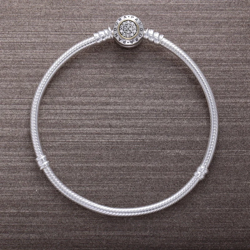 (image for) PANDORA Moments Two Tone Bracelet With Pandora Signature Clasp - 590741CZ - View 2