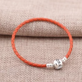 PANDORA Orange Single Leather Bracelet - 590705CRD-R