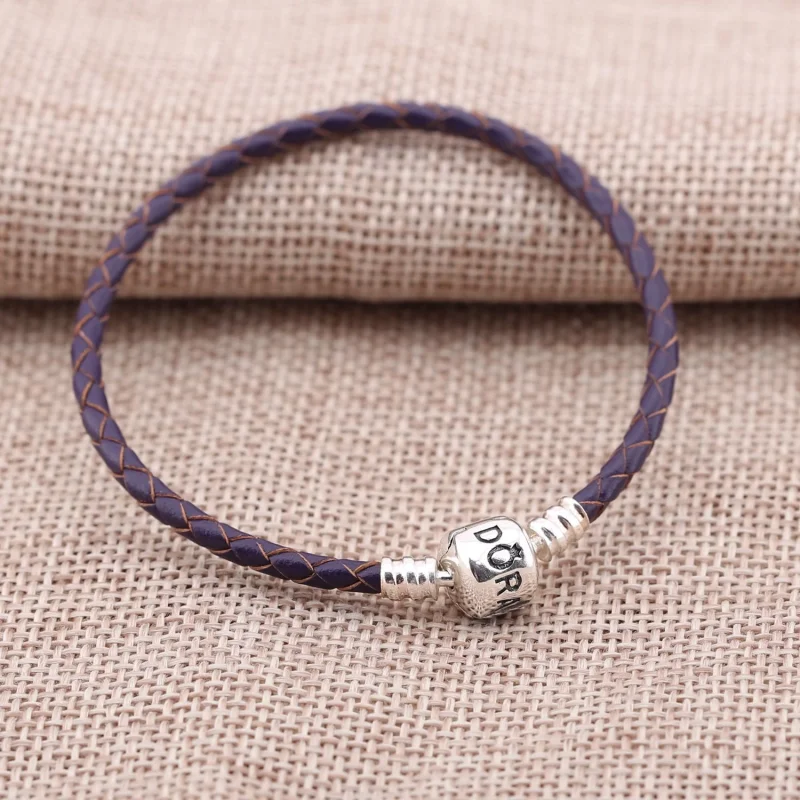 (image for) PANDORA Purple Single Leather Bracelet - 590705CRD-V - View 2