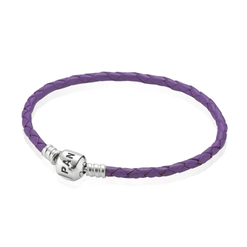 (image for) PANDORA Purple Single Leather Bracelet - 590705CRD-V - Product Image