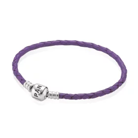 PANDORA Purple Single Leather Bracelet - 590705CRD-V