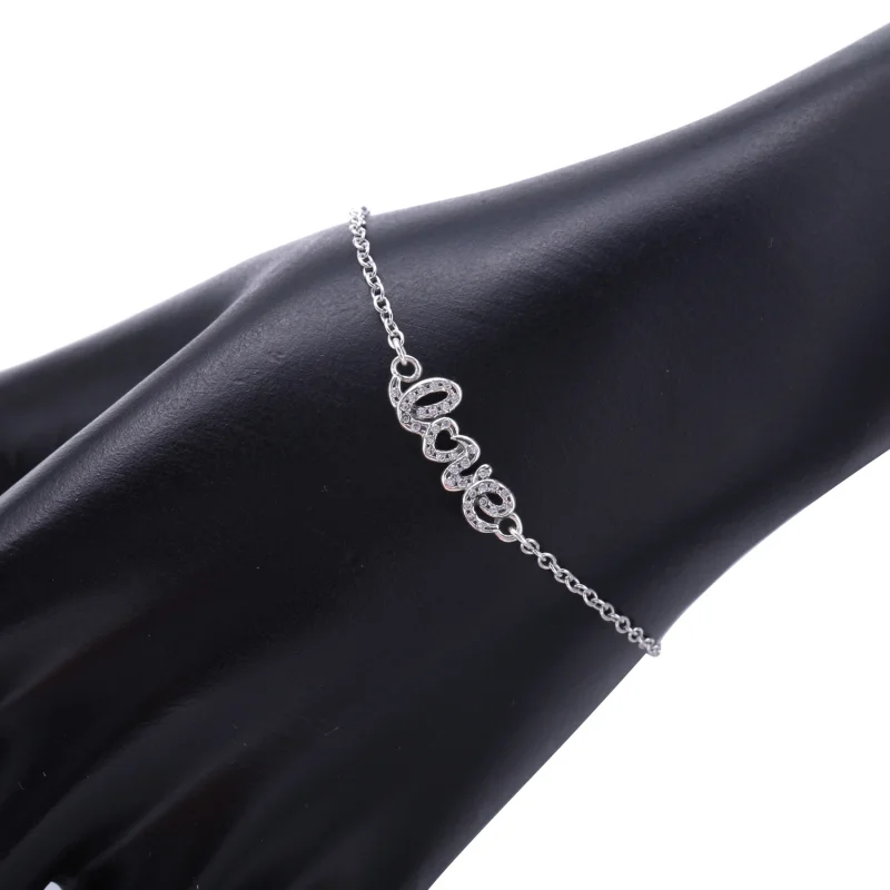 (image for) PANDORA Signature of Love Bracelet, Clear CZ - 590510CZ - View 3