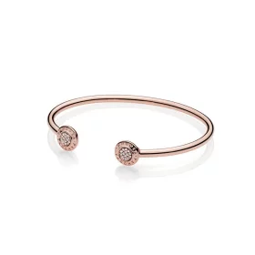 PANDORA Signature Open Bangle Bracelet, PANDORA Rose™ - 580528CZ PANDORA Signature Open Bangle Bracelet, PANDORA Rose™ - 580528CZ
