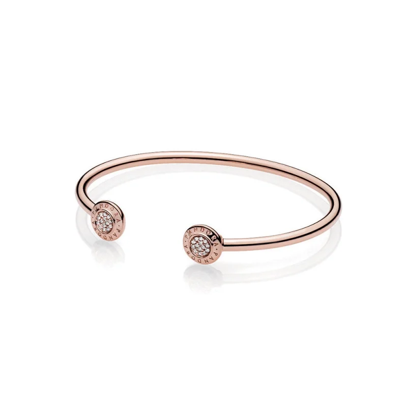 (image for) PANDORA Signature Open Bangle Bracelet, PANDORA Rose™ - 580528CZ - Product Image