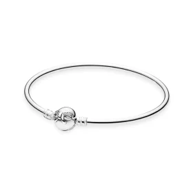 PANDORA Sterling Silver Bangle w/ Dainty Bow Clasp, Clear CZ - 590724CZ PANDORA Sterling Silver Bangle w/ Dainty Bow Clasp, Clear CZ - 590724CZ