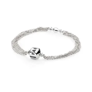 (image for) PANDORA Sterling Silver, Multi-Strand Bracelet, One Clip Station - 591701
