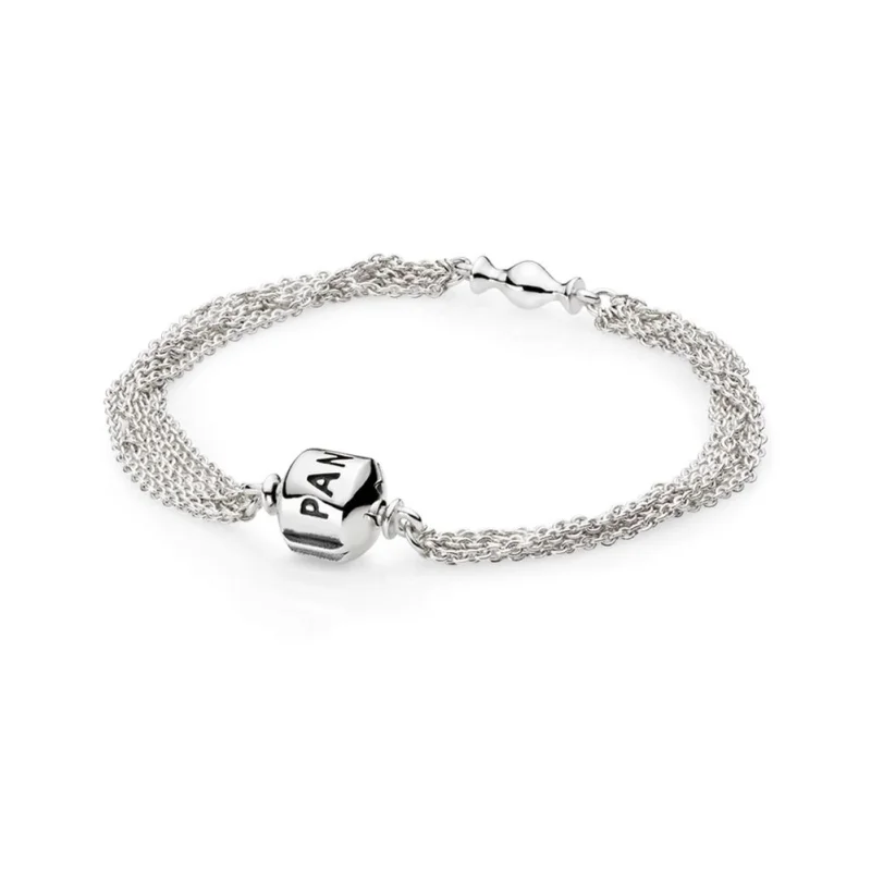 (image for) PANDORA Sterling Silver, Multi-Strand Bracelet, One Clip Station - 591701 - Product Image