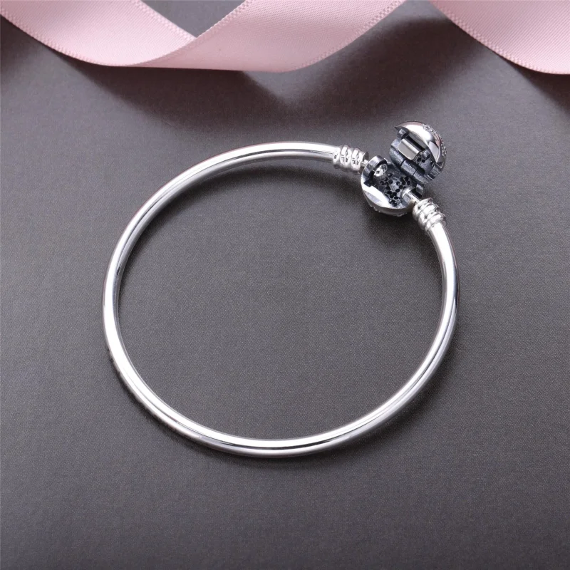 (image for) PANDORA Unique Snowflake Moments Silver Bangle - 590740CZ - View 3