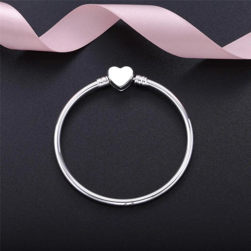 (image for) PANDORA Wishful Heart Bangle, Clear CZ - 590729CZ - View 3