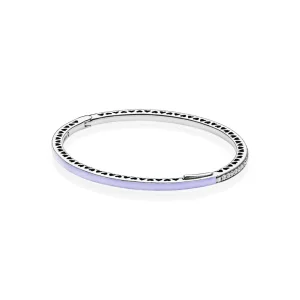 (image for) Radiant Hearts of PANDORA Bangle Bracelet, Lavender Enamel & Clear CZ - 590537EN66