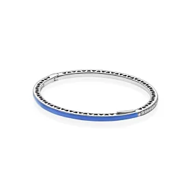 Radiant Hearts of PANDORA Bangle Bracelet, Princess Blue Enamel & Clear CZ - 590537EN82 Radiant Hearts of PANDORA Bangle Bracelet, Princess Blue Enamel & Clear CZ - 590537EN82