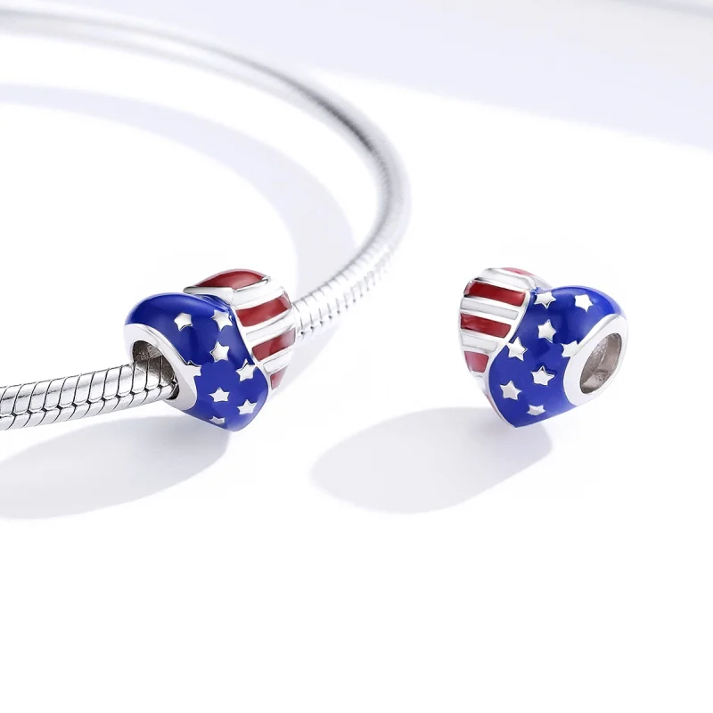 (image for) Pandora Style American Flag Charm - BSC281 - View 3