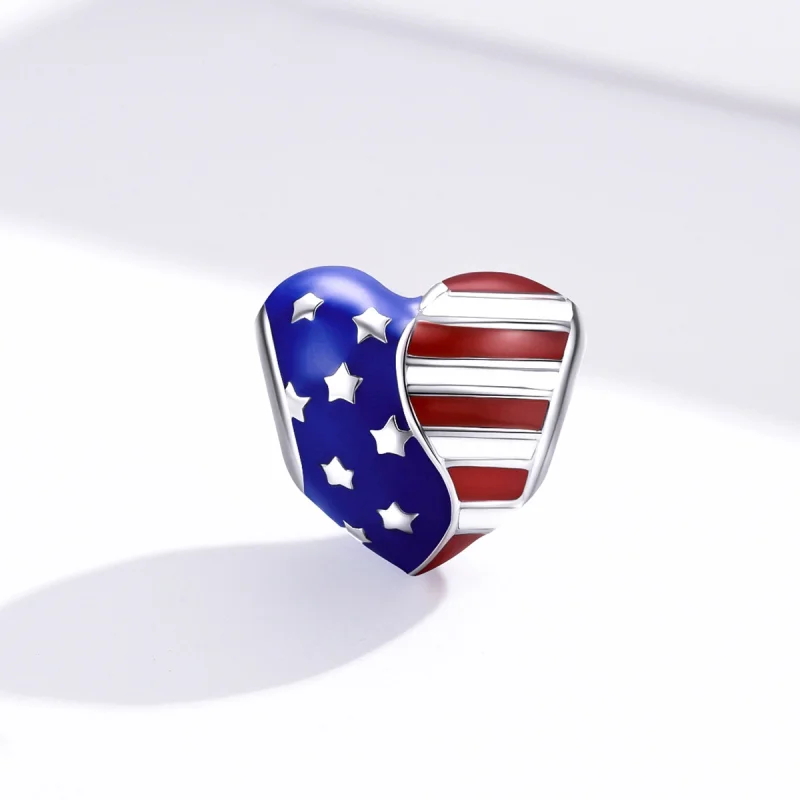 (image for) Pandora Style American Flag Charm - BSC281 - View 4