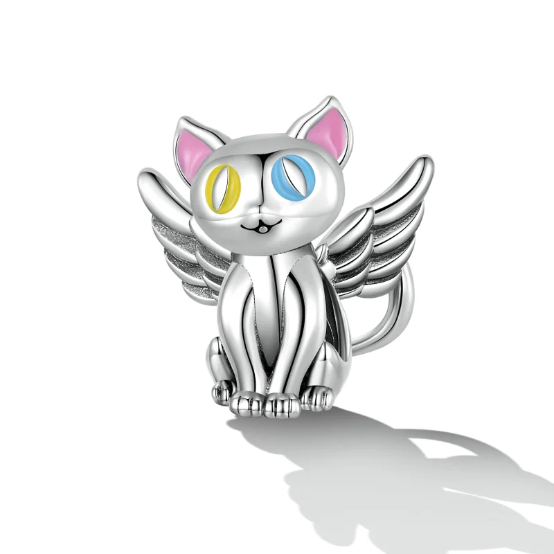 (image for) Pandora Style Angel Cat Charm - SCC2299 - View 2