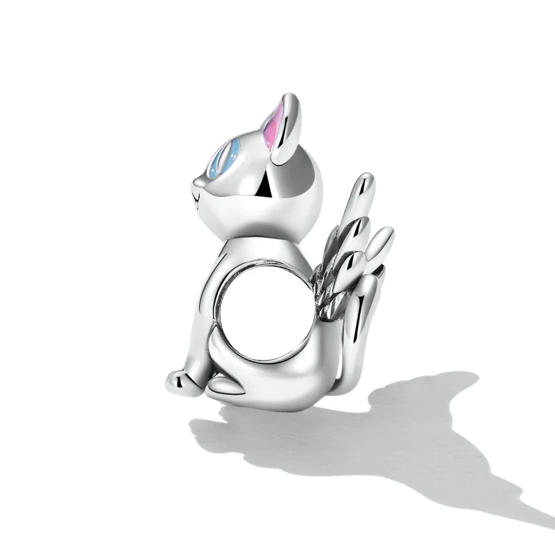 (image for) Pandora Style Angel Cat Charm - SCC2299 - View 3