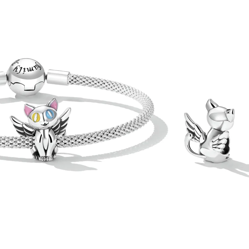 (image for) Pandora Style Angel Cat Charm - SCC2299 - View 4