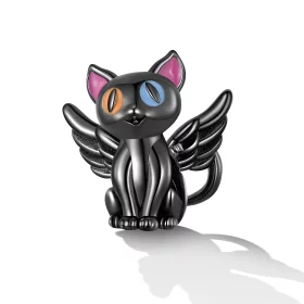 Pandora Style Angel Cat Charm - SCC2299-BK Pandora Style Angel Cat Charm - SCC2299-BK